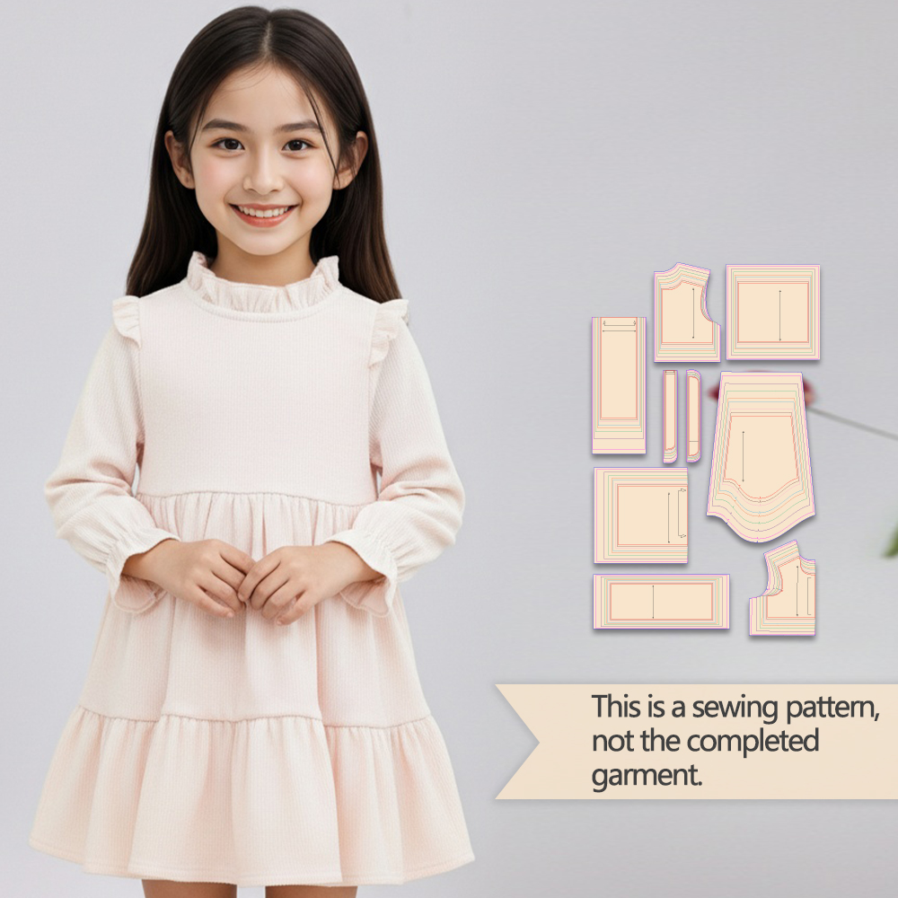Baby Clothing Patterns - Ruffled Tiered Dress Sewing Patterns, Multi-size